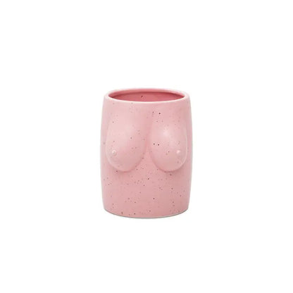 Vase Pink Tits en céramique peint à la main – vue produit
