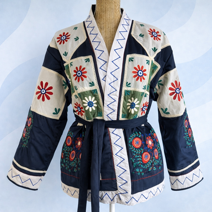 vue de face veste broderie fait main