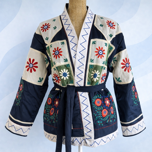 vue de face veste broderie fait main